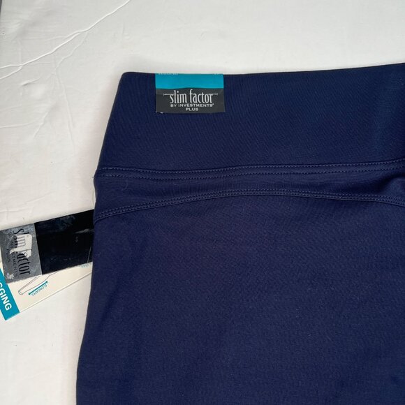 NWT Slim Factor By Investments Plus 4-Way Stretch Leggings Navy Contours Smooths - Picture 12 of 13